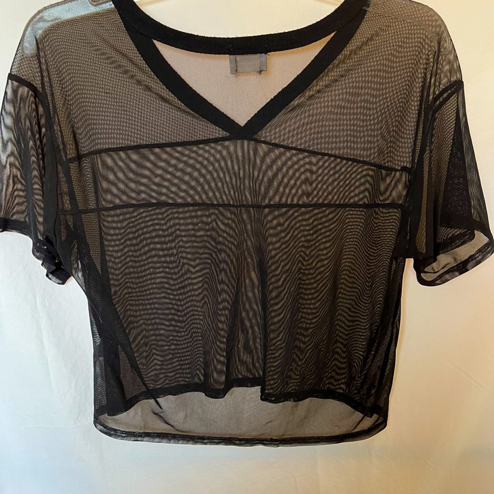 Sheer black cropped tank